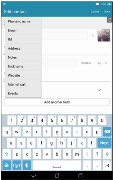 ASUS ME572C-1G012A - Adding an event to a VIP contact - 1
