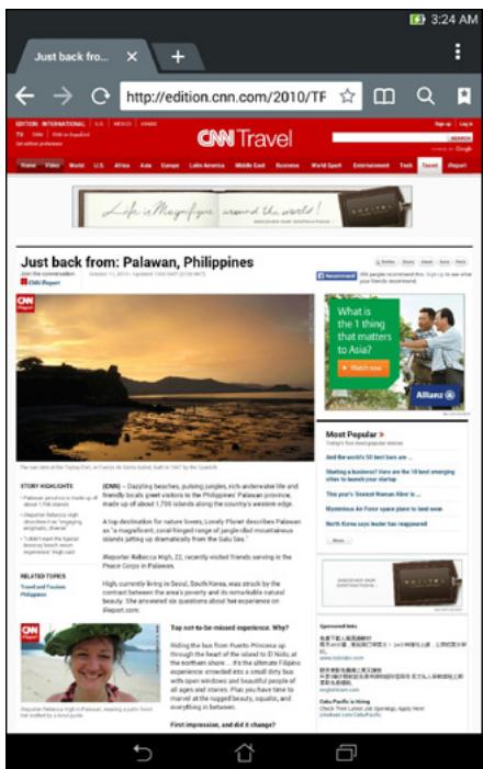 ASUS ME572C-1G012A - Launching the Browser app - 2