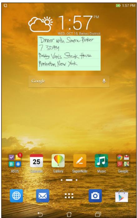 ASUS ME572C-1G012A - Creating a sticky note - 1