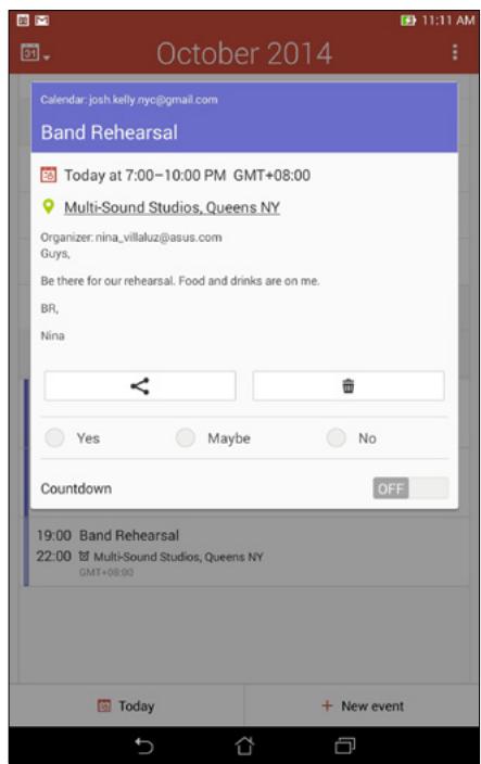 ASUS ME572C-1G012A - Accepting or declining invites to events - 1