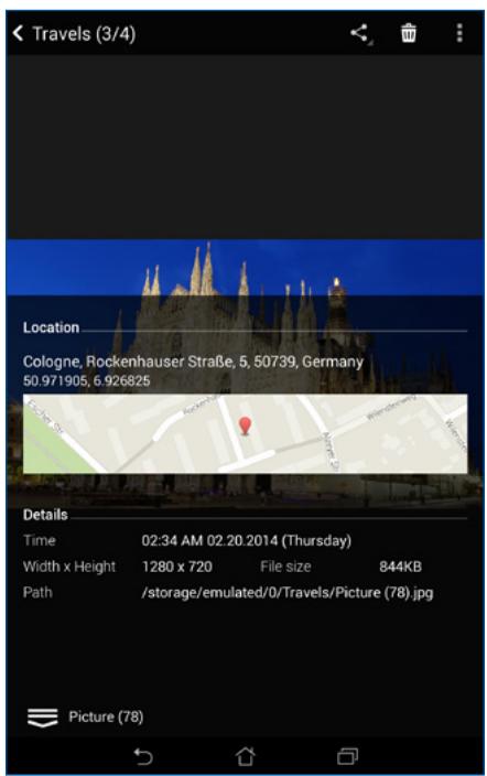 ASUS ME572C-1G012A - Viewing the photo location - 1
