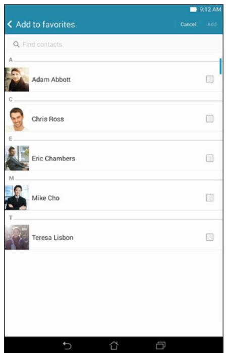 ASUS MeMO Pad 7 - Marking your favorite contacts - 1