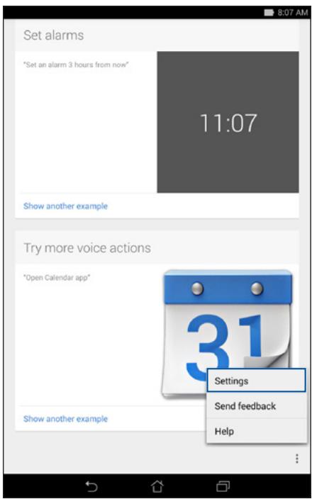 ASUS MeMO Pad 7 - Customizing voice search results from the Tablet search group - 1