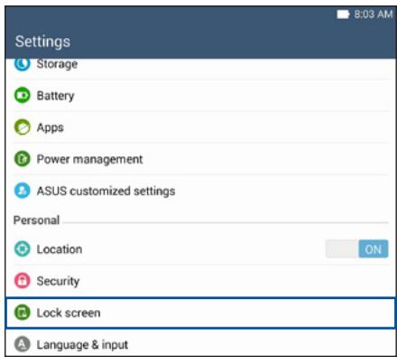 ASUS MeMO Pad 7 - Customizing your lock screen - 2