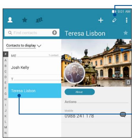 ASUS MeMO Pad 7 - Customizing your contact's profile - 1