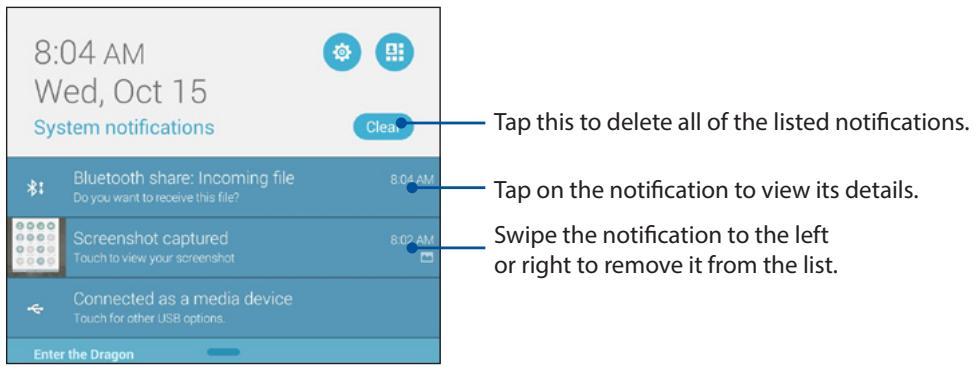 ASUS MeMO Pad 7 - System notifications - 1