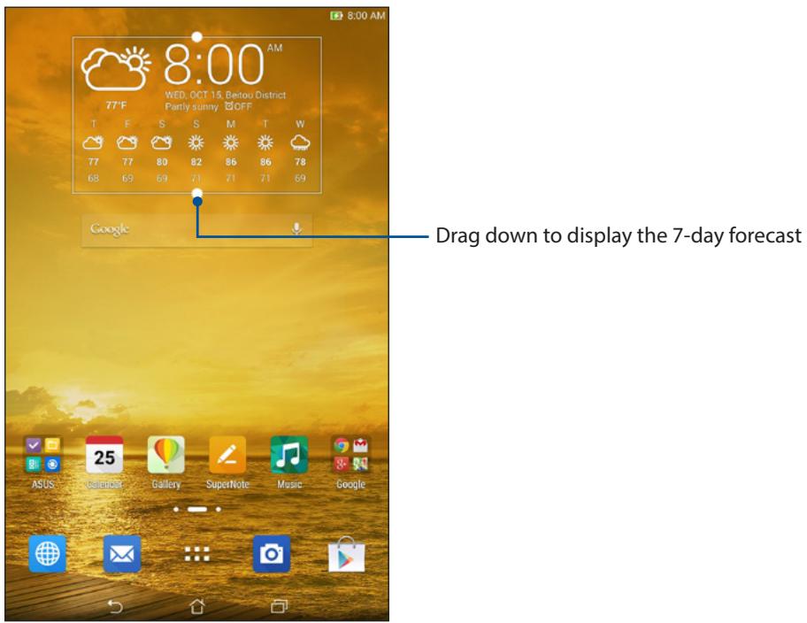 ASUS MeMO Pad 7 - Displaying the 7-day weather forecast - 1