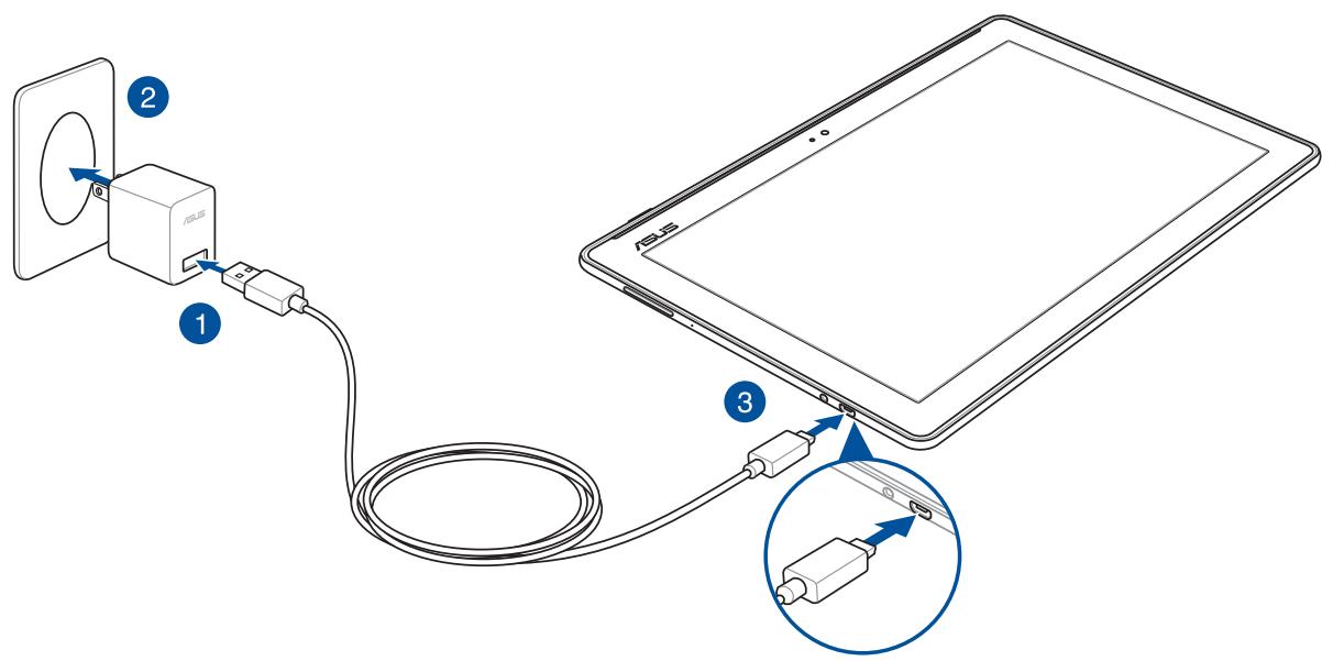 ASUS ZENPAD 10 Z300C-1B045A - To charge your ASUS Tablet: - 1