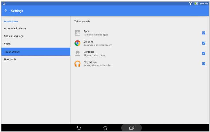 ASUS ZENPAD 10 Z300C-1B045A - Customizing voice search results from the Tablet search group - 2
