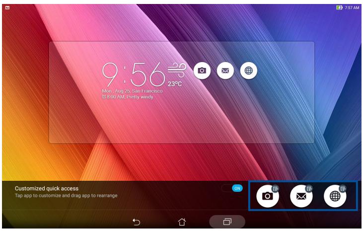ASUS ZENPAD 10 Z300C-1B045A - Customizing the quick access buttons - 2