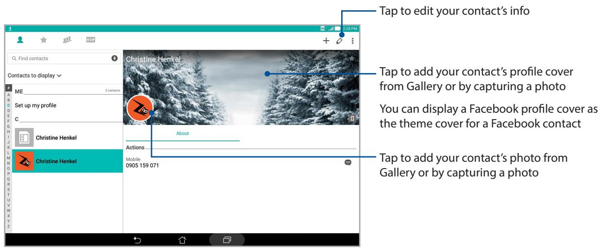ASUS ZENPAD 10 Z300C-1B045A - Customizing your contact's profile - 1