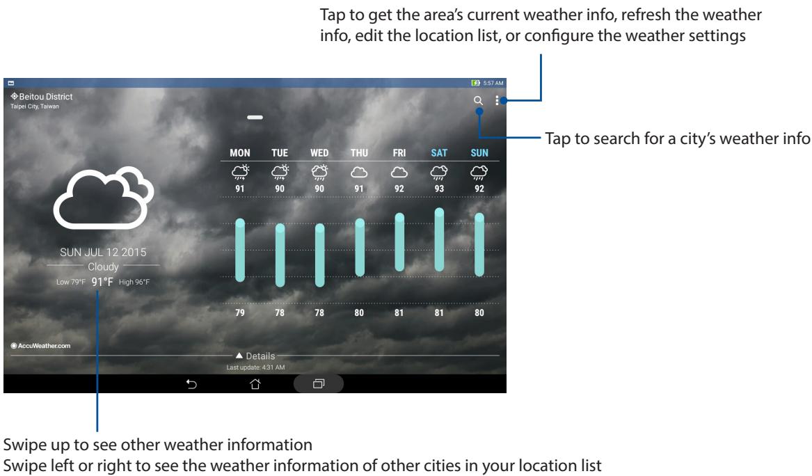 ASUS ZENPAD 10 Z300C-1B045A - Weather home screen - 1