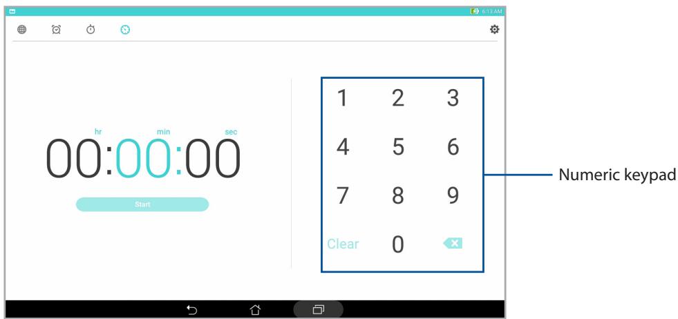 ASUS ZENPAD 10 Z300C-1B045A - Setting the timer - 1