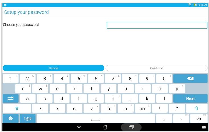 ASUS ZENPAD 10 Z300C-1B045A - Password - 1