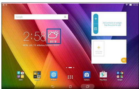 ASUS ZENPAD 10 Z300C-1B045A - Getting the weather updates - 1