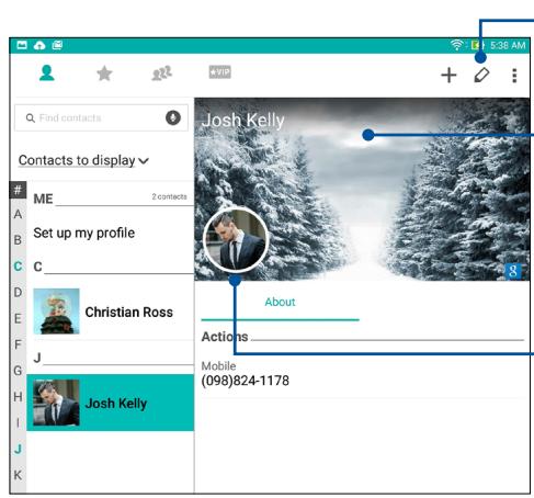 ASUS ZENPAD S 8.0 Z580CA-1A043A - Customizing your contact's profile - 1