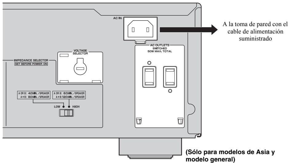 YAMAHA AS500 - Conexión del cable de alimentación suministrado - 1