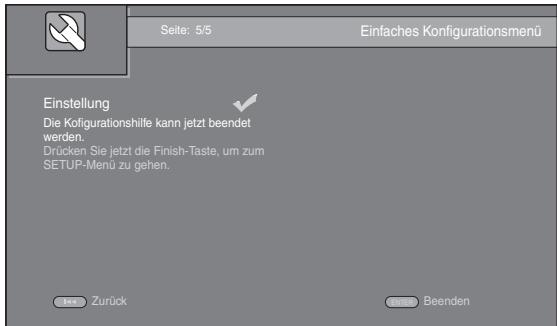 YAMAHA BD-A1010 - Einstellungen über Konfigurationshilfe/Einfaches Konfigurationsmenu - 5