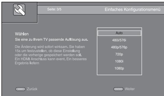 YAMAHA BD-A1010 - Einstellungen über Konfigurationshilfe/Einfaches Konfigurationsmenu - 3