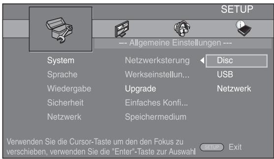YAMAHA BD-A1010 - Wahlen Sie die Upgrade-Methode aus und starten Sie das Upgrade über das SETUP-MENU. - 1