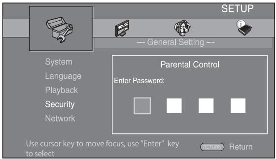 YAMAHA BD-A1020 - Enter password. - 1