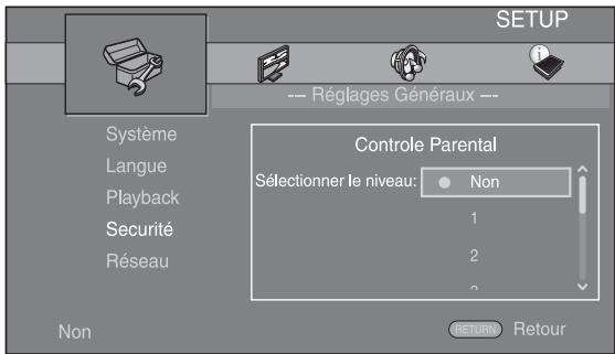 YAMAHA BD-S473 - Sélectionnez le réglage voulu. - 1
