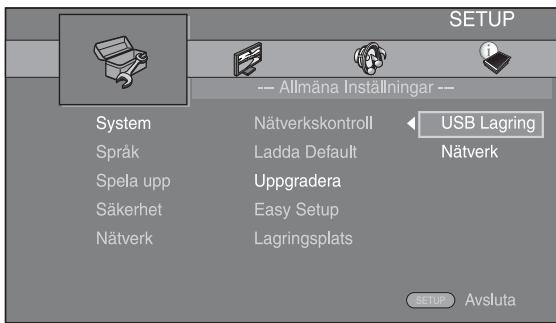 YAMAHA BD-S473 - Välj uppgraderingsmetod och starta uppgraderingen från SETUP-menyn. - 1