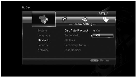 YAMAHA BD-S677 - Välj önskadinstalling. - 1