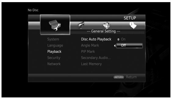 YAMAHA BD-S677 - Sélectionnez l'option voulue. - 1