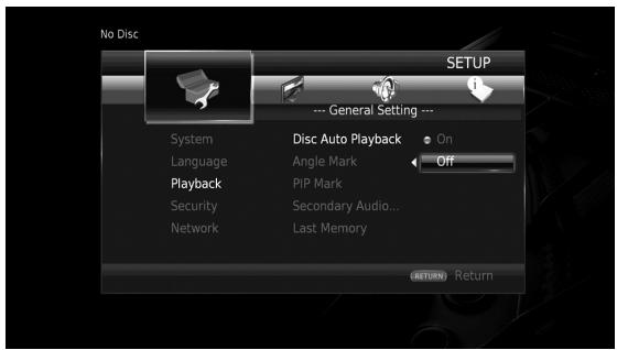 YAMAHA BD-S677 - Wahlen Sie einen gewünscht Einstellung aus. - 1