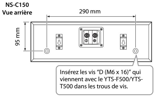 YAMAHA NS-PA120 - ■ Monter l'enceinte central sur le pied de téléviseur Yamaha YTS-F500/YTS-T500. - 1