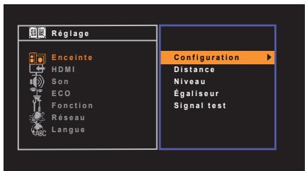 YAMAHA RX-V575 - Configuration des diverses fonctions (menu réglage) - 3