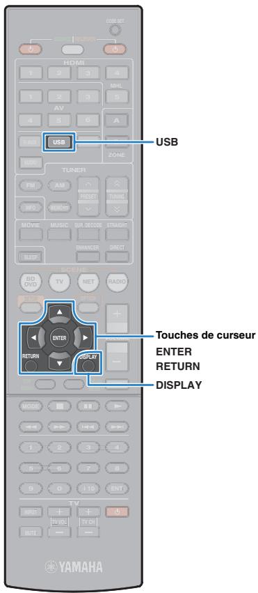 YAMAHA RX-V575 - Raccordez le câble USB à la prise USB. - 4