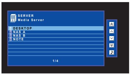 YAMAHA RX-V575 - Appuyez à plusieurs reprises sur NET pour sélectionner « SERVER » comme source d'entrée. - 1