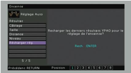YAMAHA RX-V675 - Rechargement des réglages YPAO précédents - 1