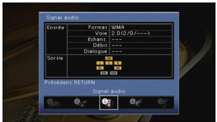 YAMAHA RX-V675 - Consultation des informations relatives à l'unité (menu information) - 2
