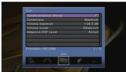 YAMAHA RX-V675 - Configuration des diverses fonctions (menu réglage) - 2