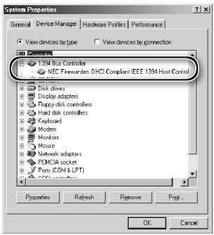 NIKON COOLSCAN 9000 - Check the IEEE 1394 host controller - 1