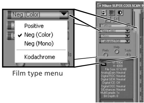 NIKON COOLSCAN 9000 - Choose the film type - 1