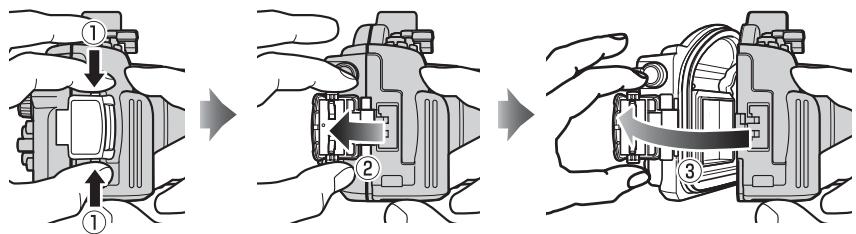 NIKON WP-N1( 1 J1 - 解除防水罩的锁定 - 1