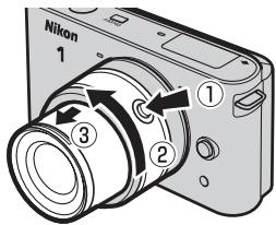 NIKON J2) - Bringen Sie das Objektiv an und fahren Sie es aus. - 1