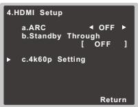 PIONEER VSX531 - Select 'HDMI Setup' from the Home Menu. - 2