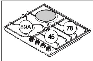 DE DIETRICH DTE1111B - Three-burner gas model + 1 electric plate with high-speed burner* - 2