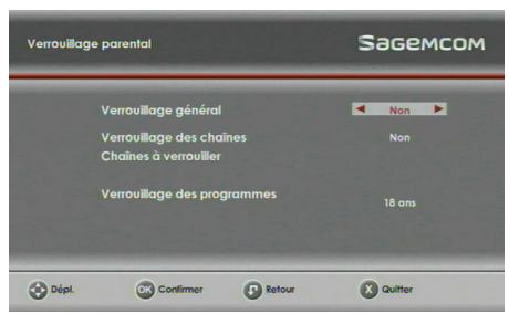 SAGEM DS87 HD - Options de verrouillage - 1
