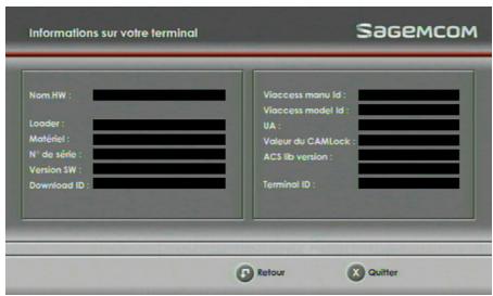 SAGEM DS87 HD - Informations sur votre terminal de réception - 1