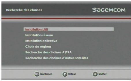 SAGEM DS87HD - Recherche des chaînes - 1