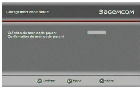 SAGEM DS87HD - Changement de code parent - 1