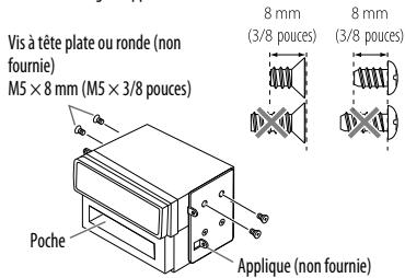 JVC KD-X310BT - Lors d'une installation sans manchon de montage - 1