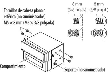 JVC KD-X310BT - Cuando instale sin el manguito de montaje - 1