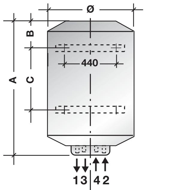SAUNIER DUVAL THEMA F25E V 24.6 KW - Dimensions des ballons - 3